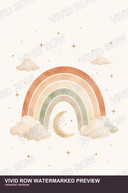 Boho Rainbow Printable Wall Art Set