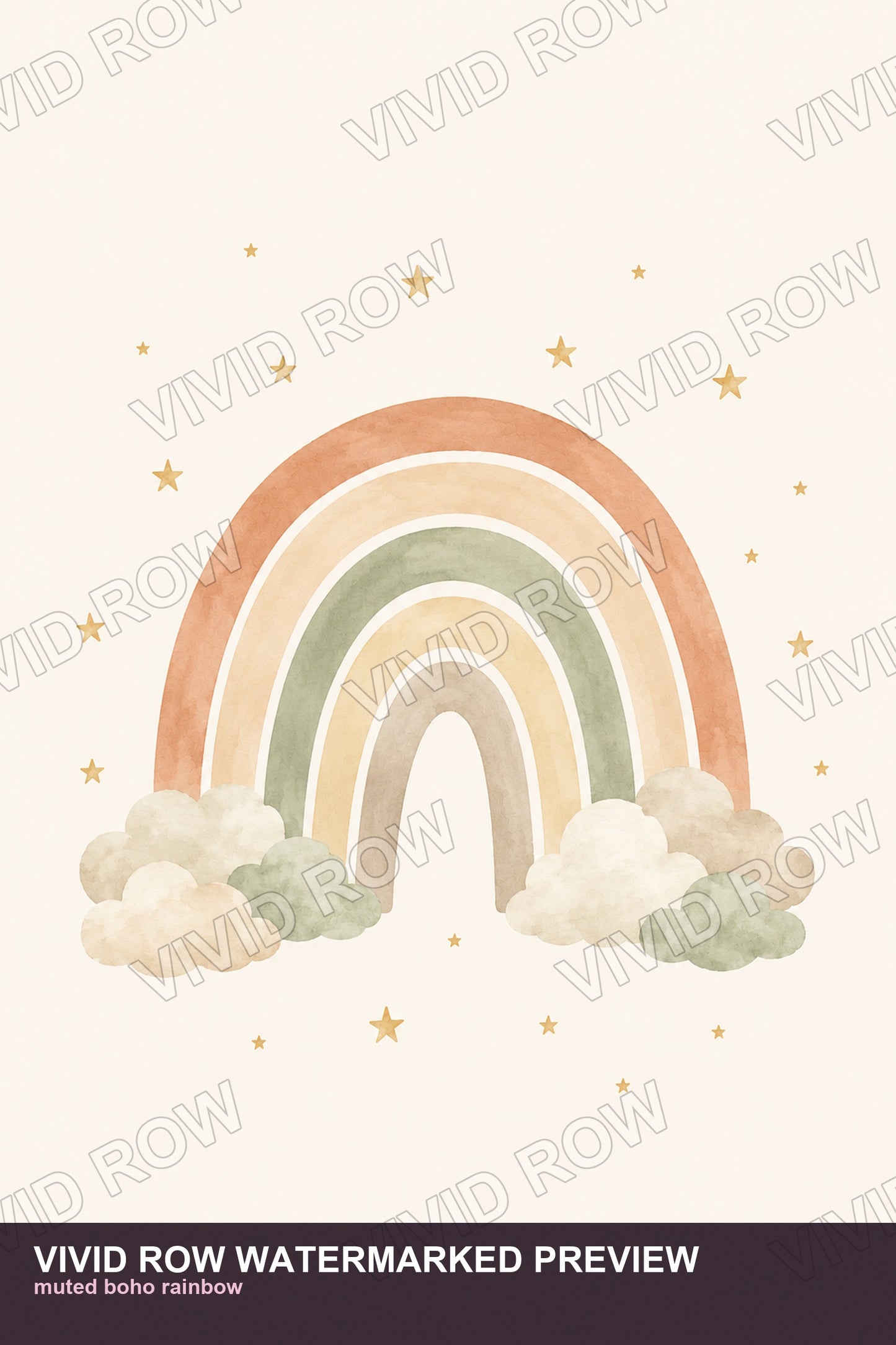 Boho Rainbow Printable Wall Art Set