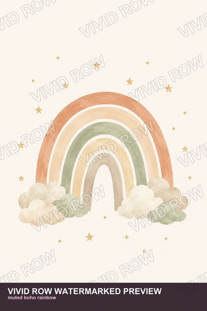 Boho Rainbow Printable Wall Art Set