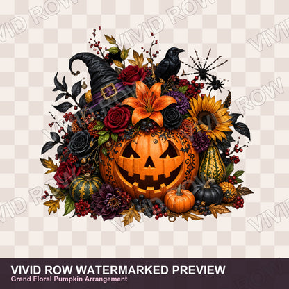 Gothic Halloween Pumpkin Clipart Bundle