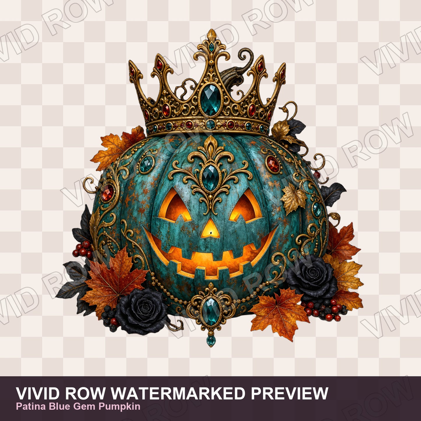 Gothic Halloween Pumpkin Clipart Bundle