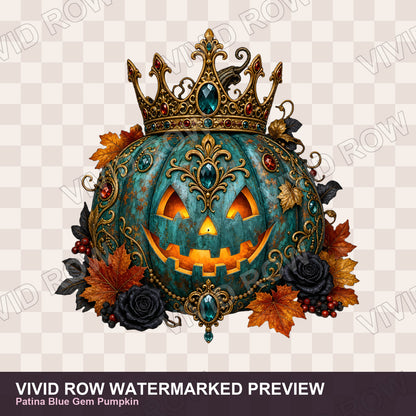 Gothic Halloween Pumpkin Clipart Bundle