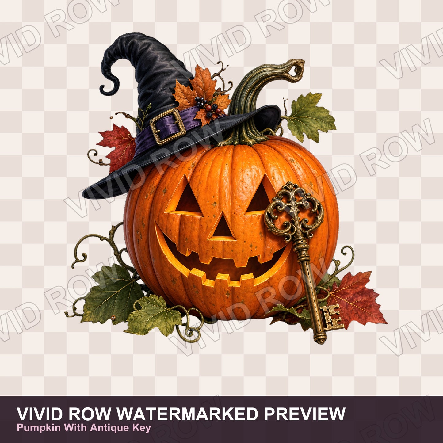 Gothic Halloween Pumpkin Clipart Bundle
