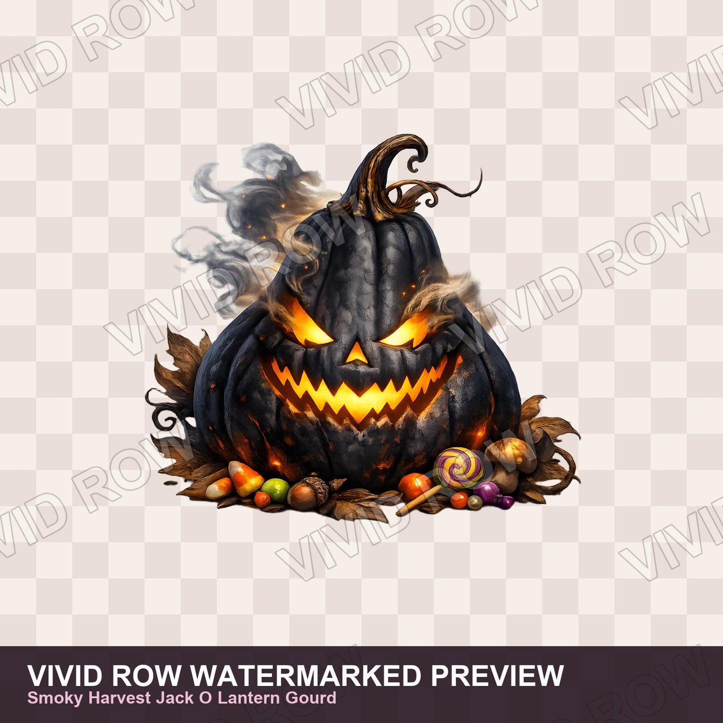 Gothic Halloween Pumpkin Clipart Bundle