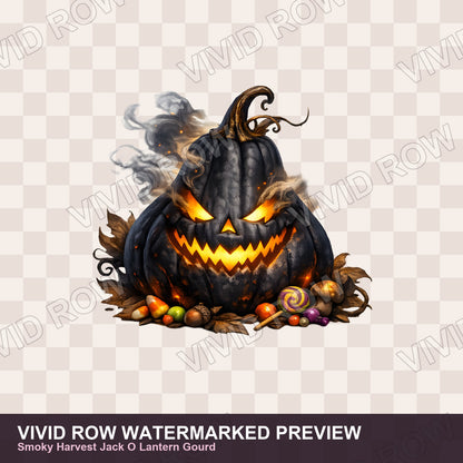 Gothic Halloween Pumpkin Clipart Bundle