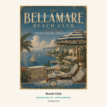 Grand Hotel Riviera Printable Wall Art Set artwork preview 1 by Vivid Row