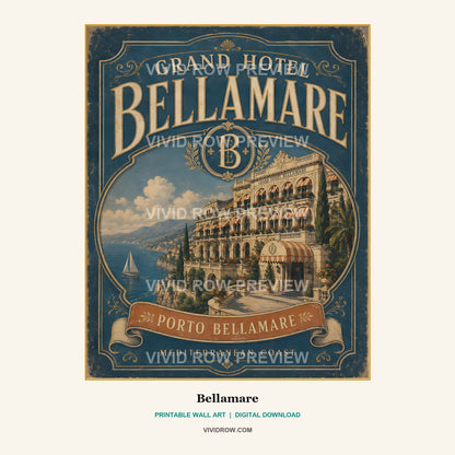 Grand Hotel Riviera Printable Wall Art Set artwork preview 2 by Vivid Row