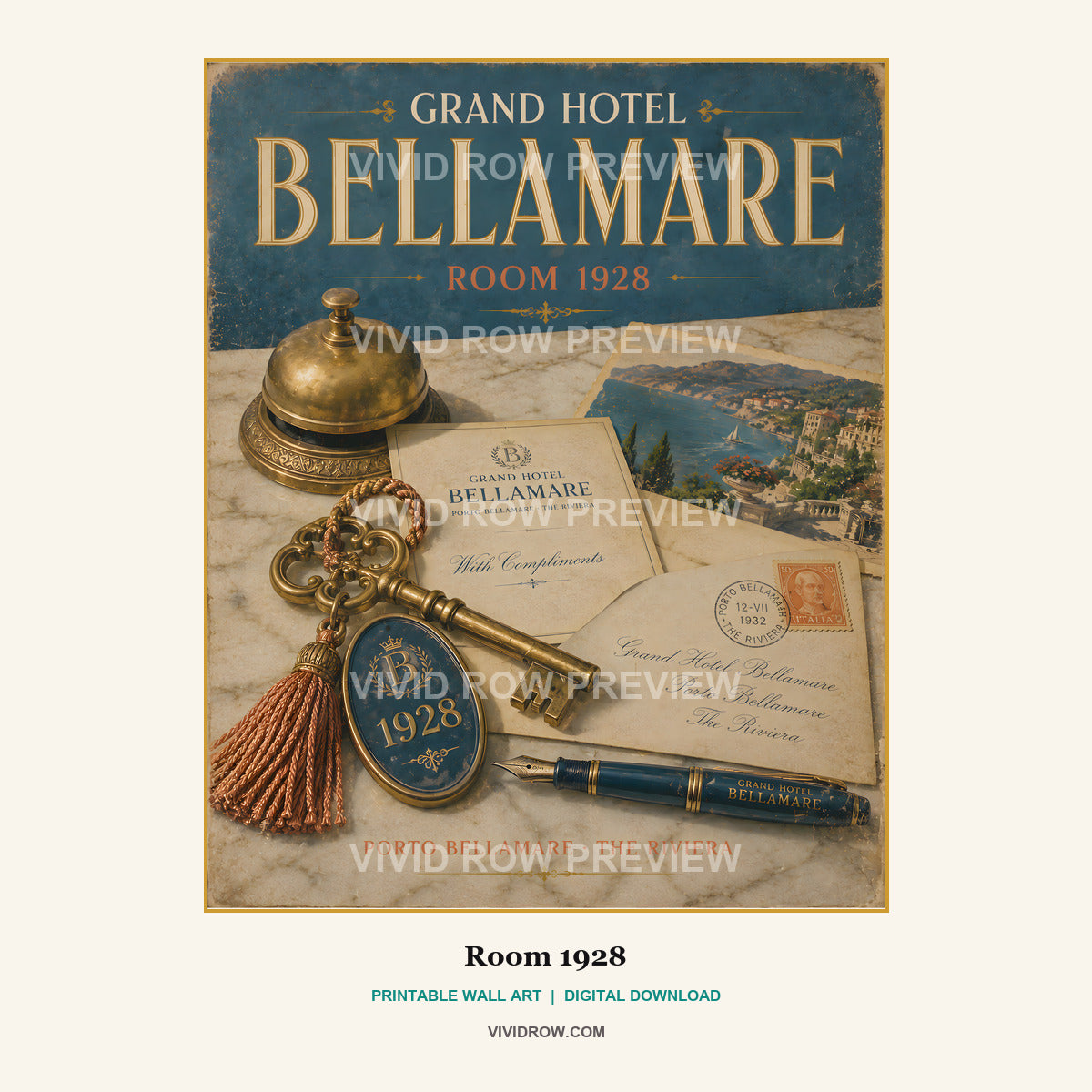 Grand Hotel Riviera Printable Wall Art Set artwork preview 6 by Vivid Row