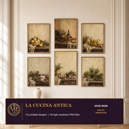 La Cucina Antica Printable Kitchen Wall Art Collection by Vivid Row