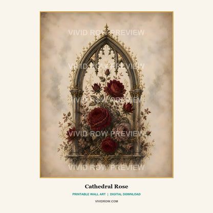 Noir Cathedral Botanicals Printable Wall Art Set artwork preview 3 by Vivid Row