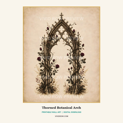 Noir Cathedral Botanicals Printable Wall Art Set artwork preview 6 by Vivid Row