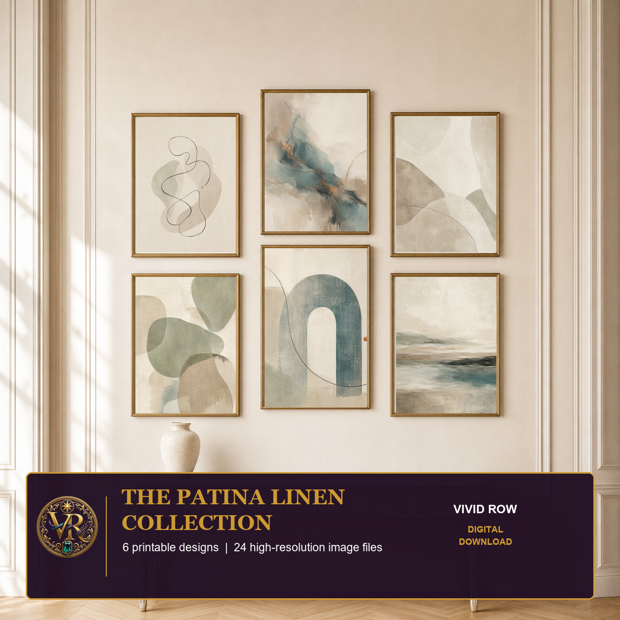 The Patina Linen Printable Wall Art Set by Vivid Row