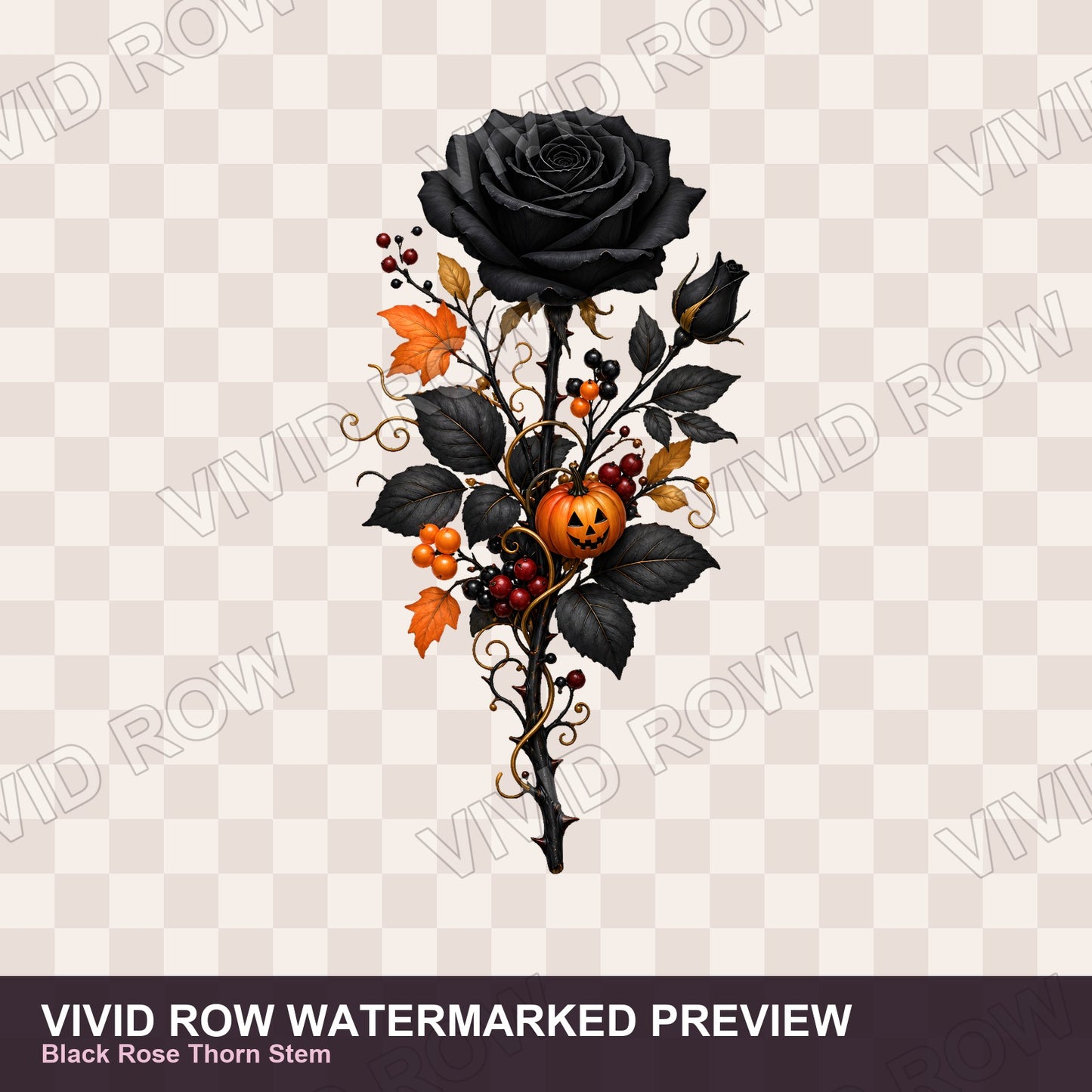 Spooky Garden Florals Clipart Bundle
