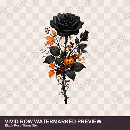 Spooky Garden Florals Clipart Bundle