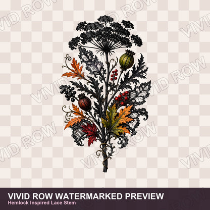 Spooky Garden Florals Clipart Bundle