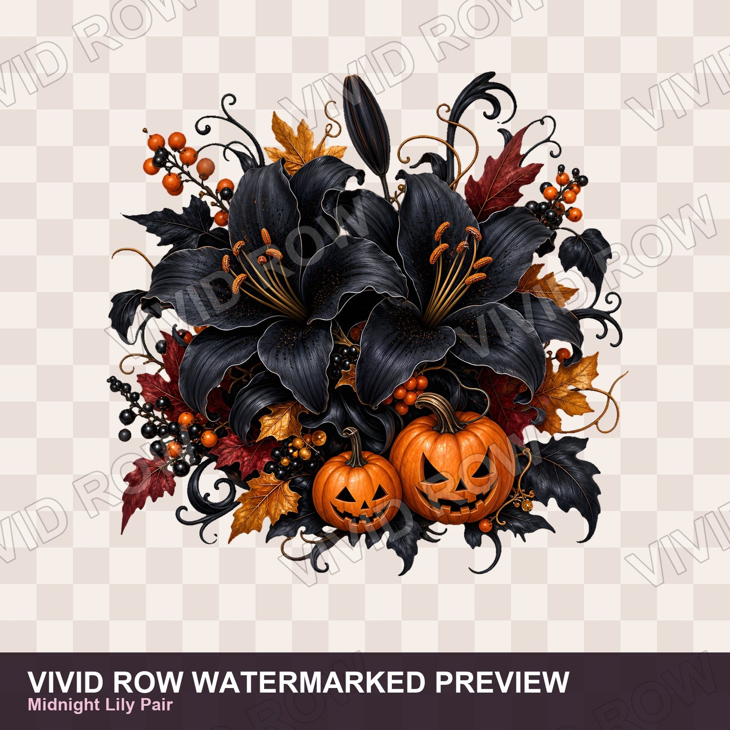 Spooky Garden Florals Clipart Bundle