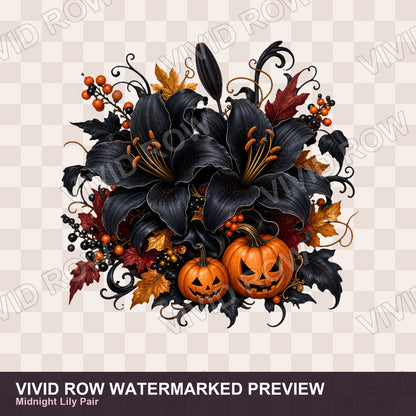 Spooky Garden Florals Clipart Bundle