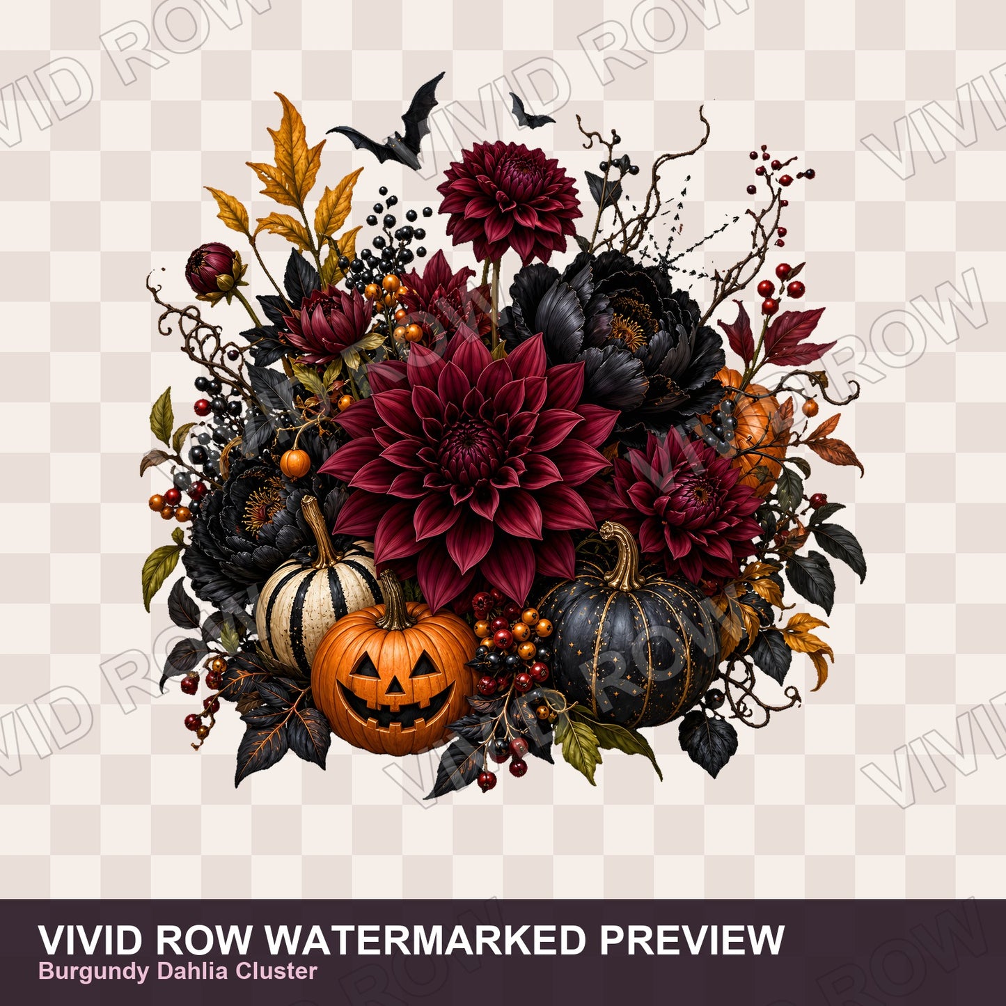 Spooky Garden Florals Clipart Bundle