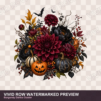 Spooky Garden Florals Clipart Bundle
