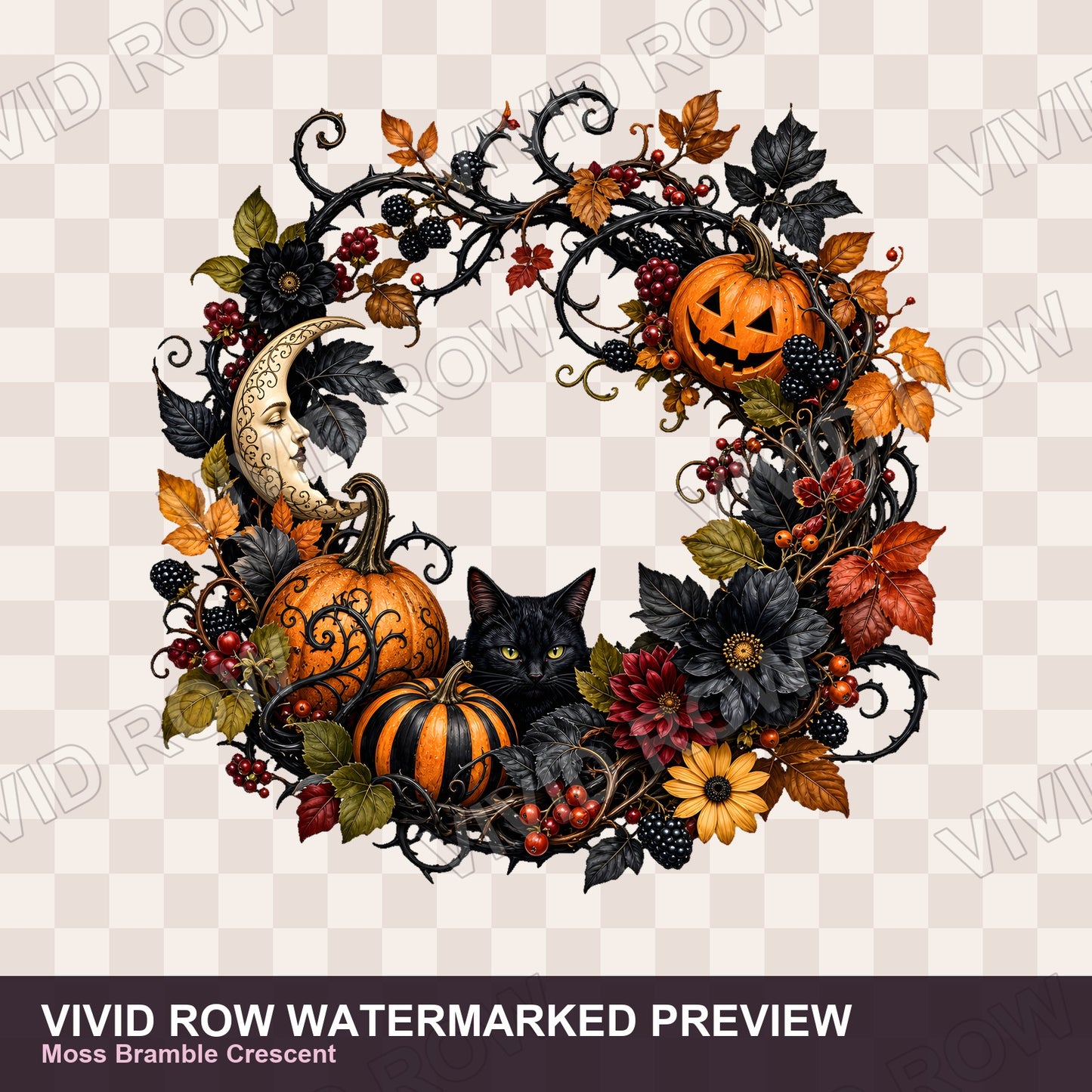 Spooky Garden Florals Clipart Bundle
