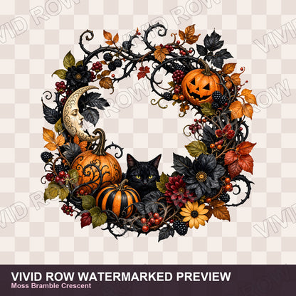 Spooky Garden Florals Clipart Bundle
