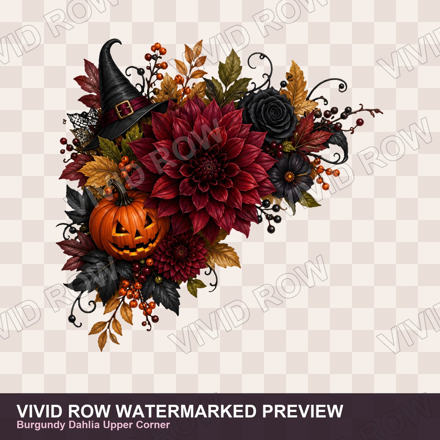 Spooky Garden Florals Clipart Bundle