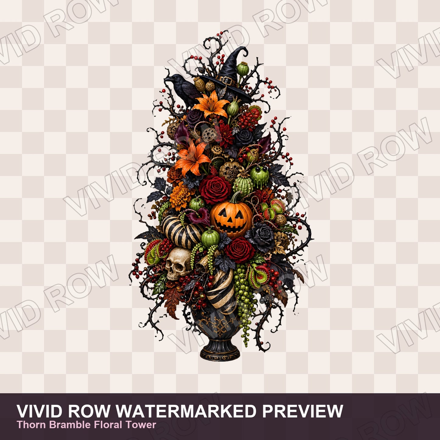 Spooky Garden Florals Clipart Bundle