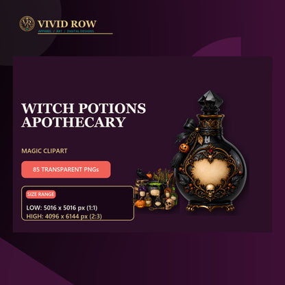 Witch Potions & Apothecary Magic Clipart Bundle
