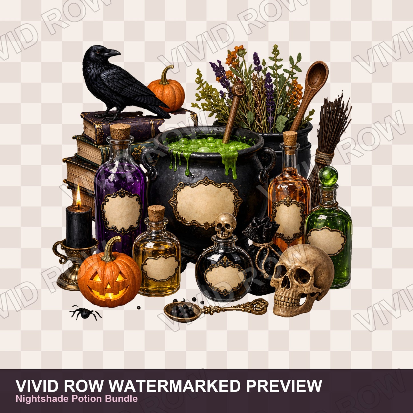 Witch Potions & Apothecary Magic Clipart Bundle