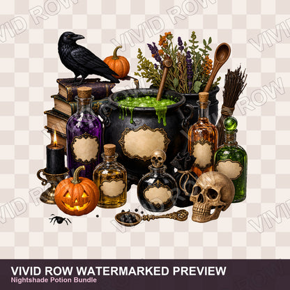 Witch Potions & Apothecary Magic Clipart Bundle