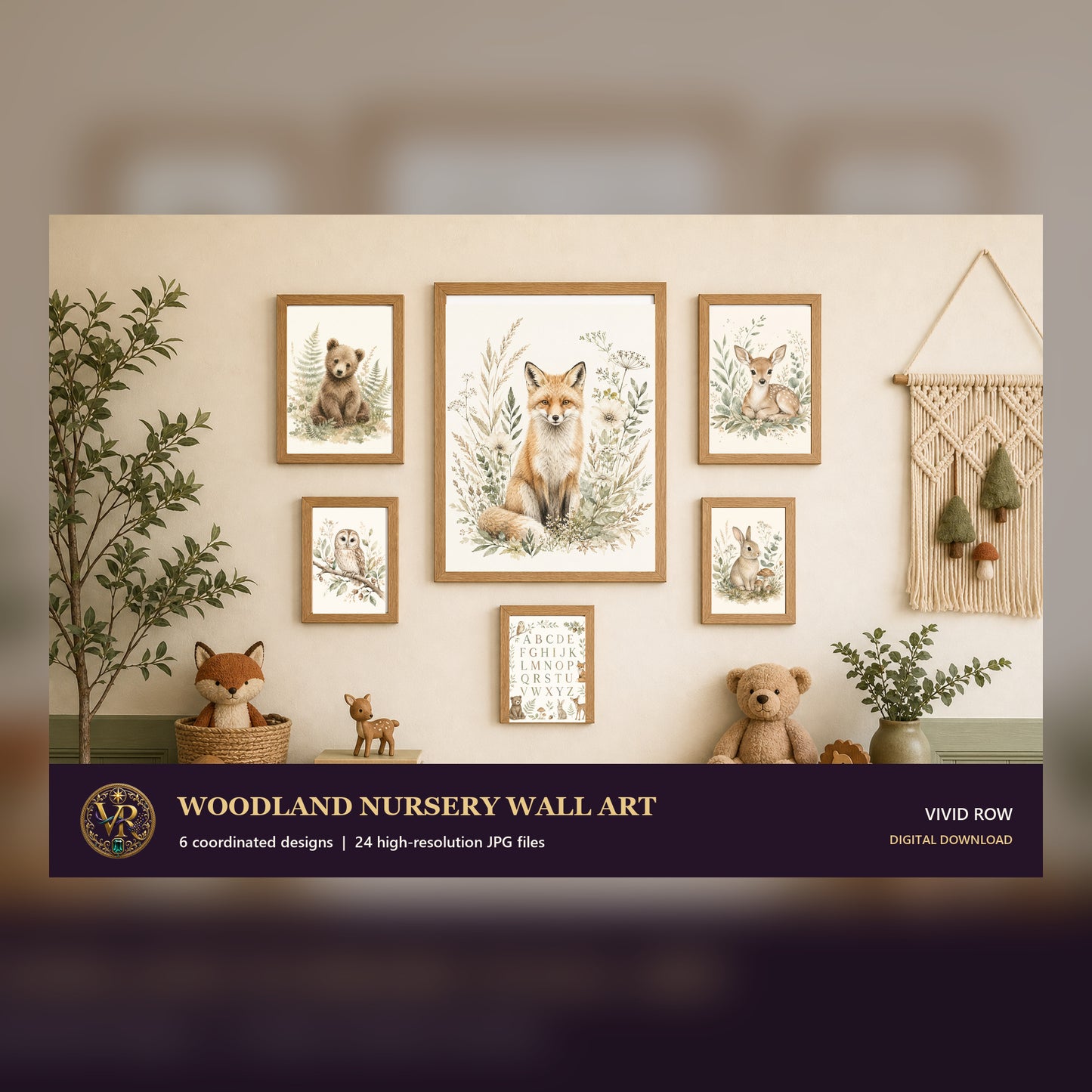 Woodland Nursery Printable Wall Art Set
