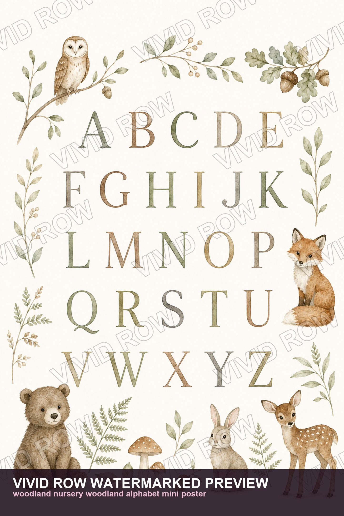 Woodland Nursery Printable Wall Art Set